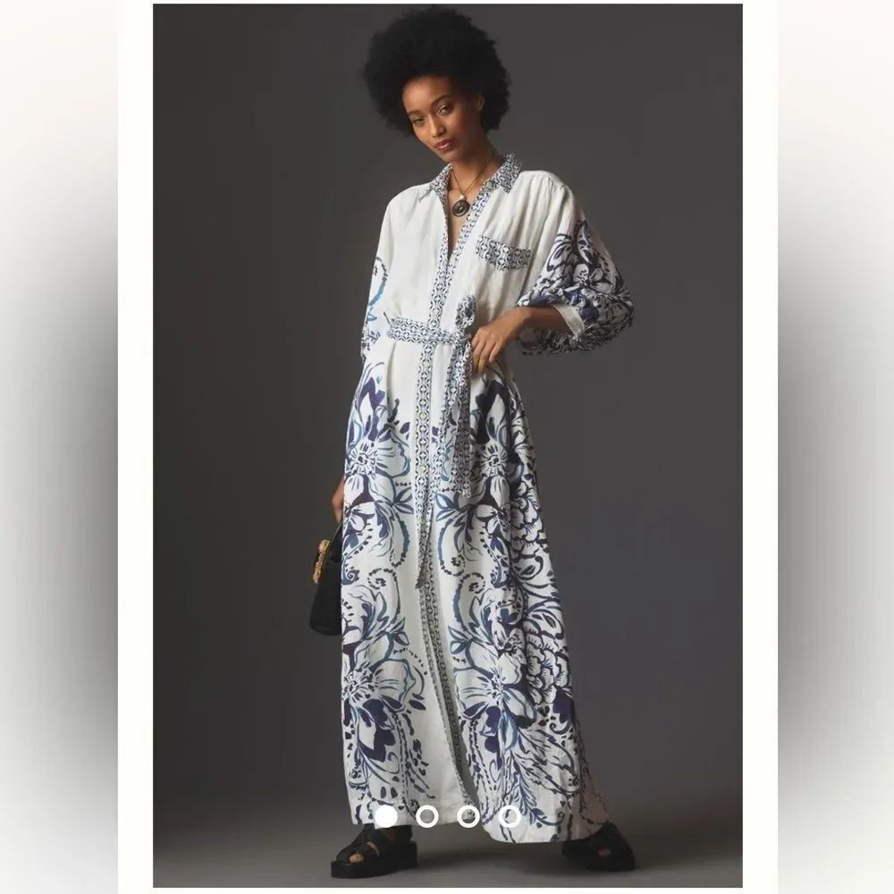 Maeve by Anthropologie The Irene Linen Shirt Dress by Maeve Color:
BLUE MOTIF